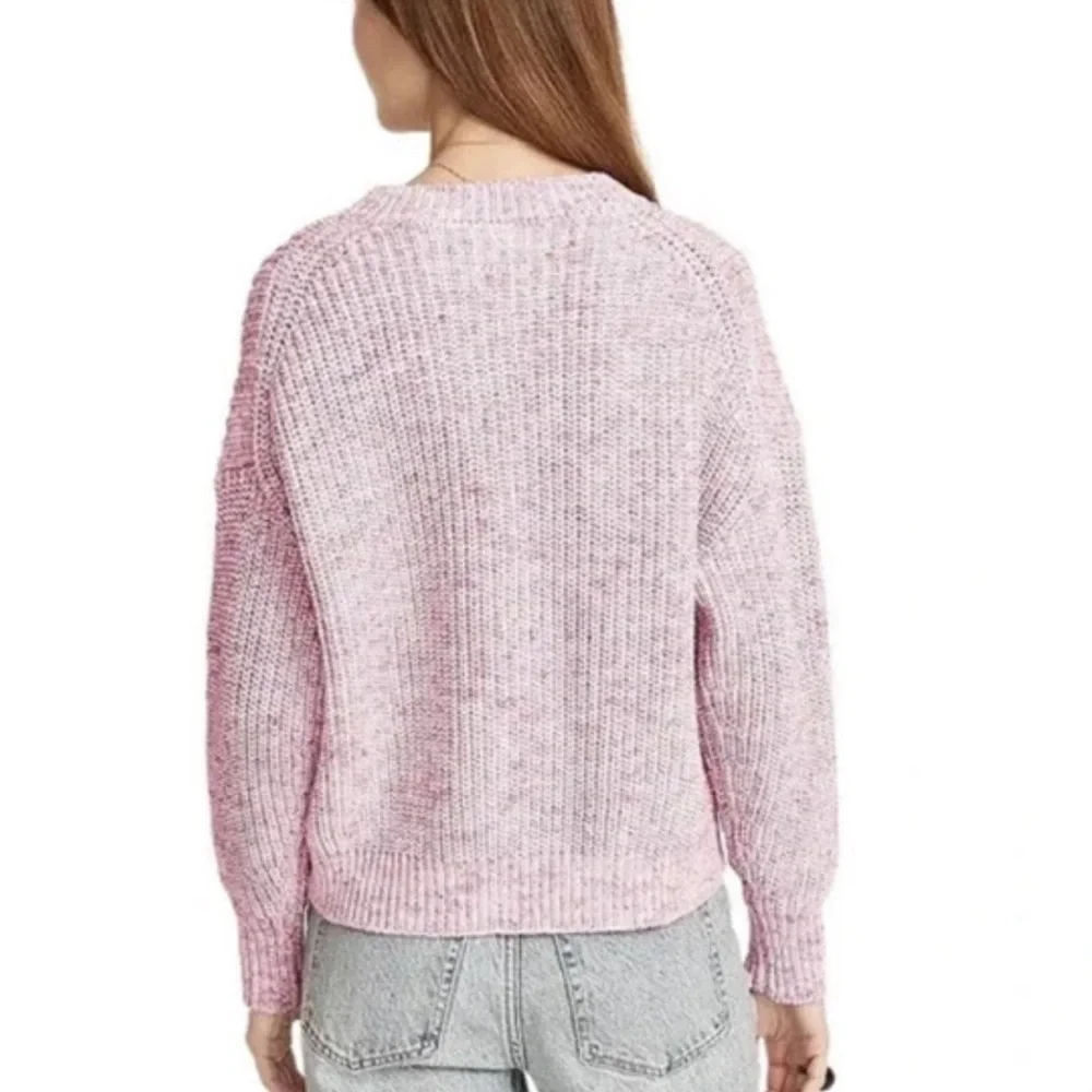 J. Crew Pink Crew Neck Sweater with Ribbed Knit. Size S . Style BF721